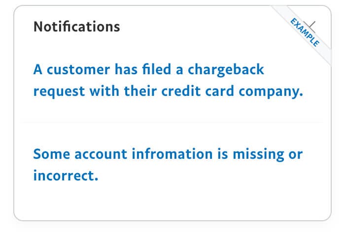 Chargeback notifications image example